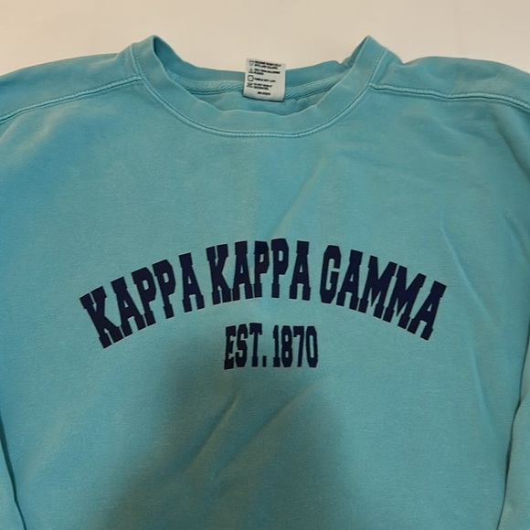 NWOT Comfort Colors Kappa Kappa Gamma Crewneck Sweatshirt in Blue Size L - Picture 2 of 7